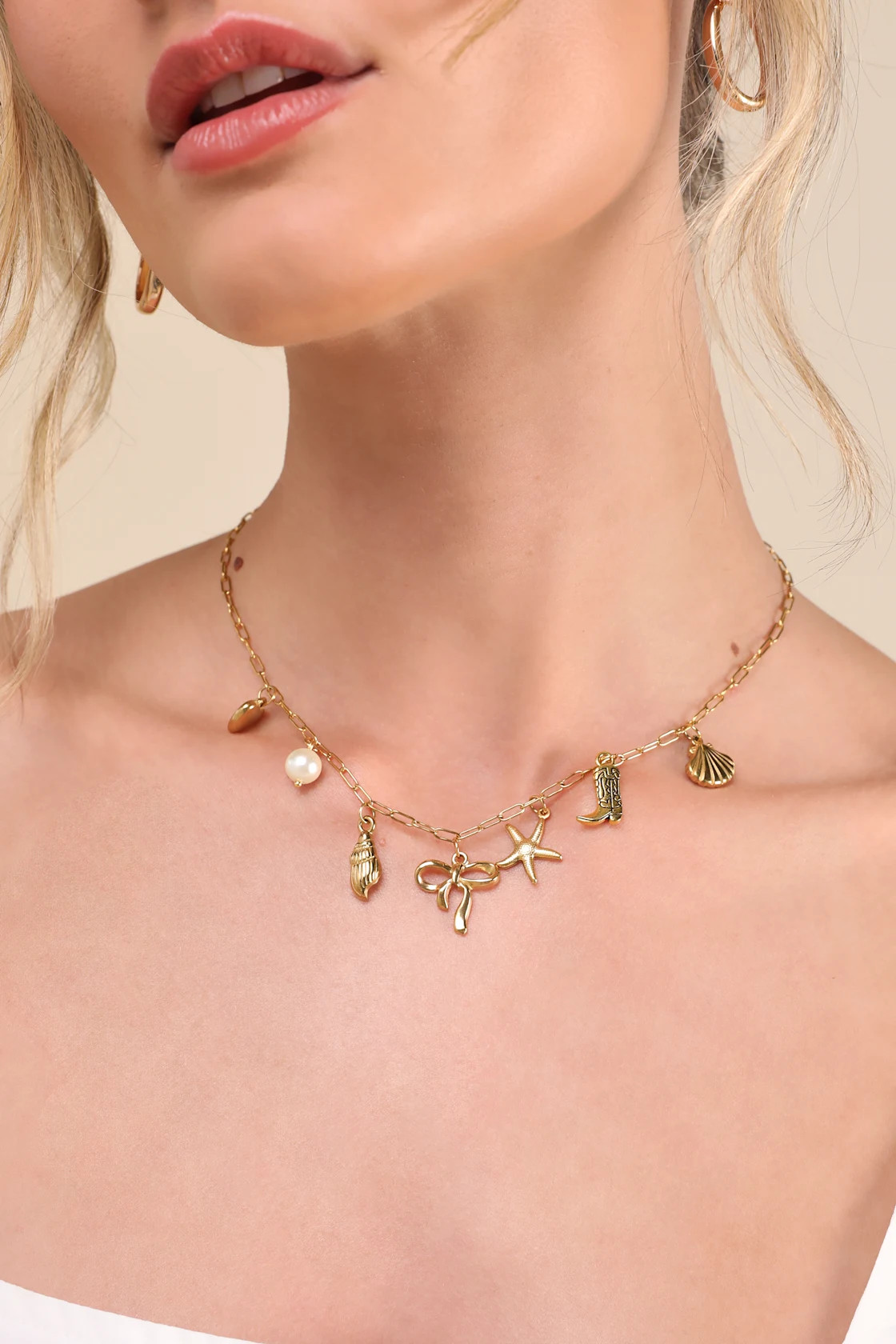 Raye Gold Chain Charm Necklace | Lulus