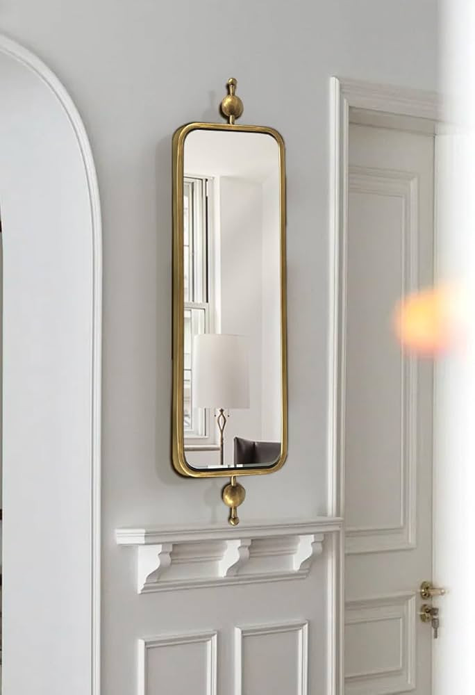 Gold Long Mirror for Skinny Entryway Living Room badroom,Full Lenth Thin Retangle Mirror with Rou... | Amazon (CA)