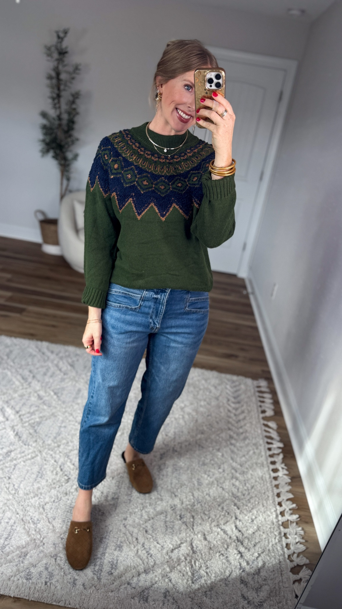 Daily try on, Walmart outfit, Walmart fashion, Walmart style, scenario, fair isle sweater