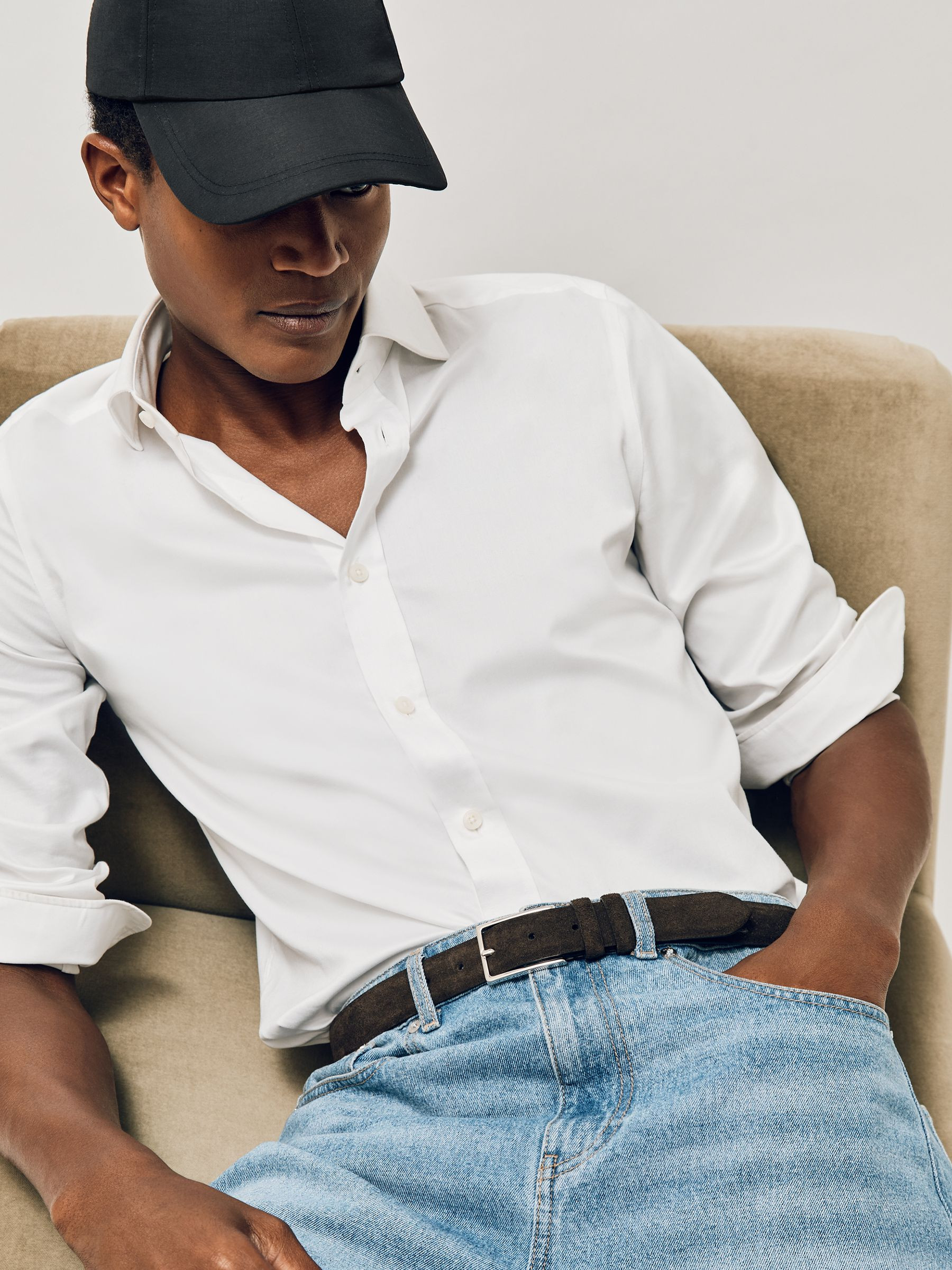 Suede Belt in Chocolate | Reiss UK
