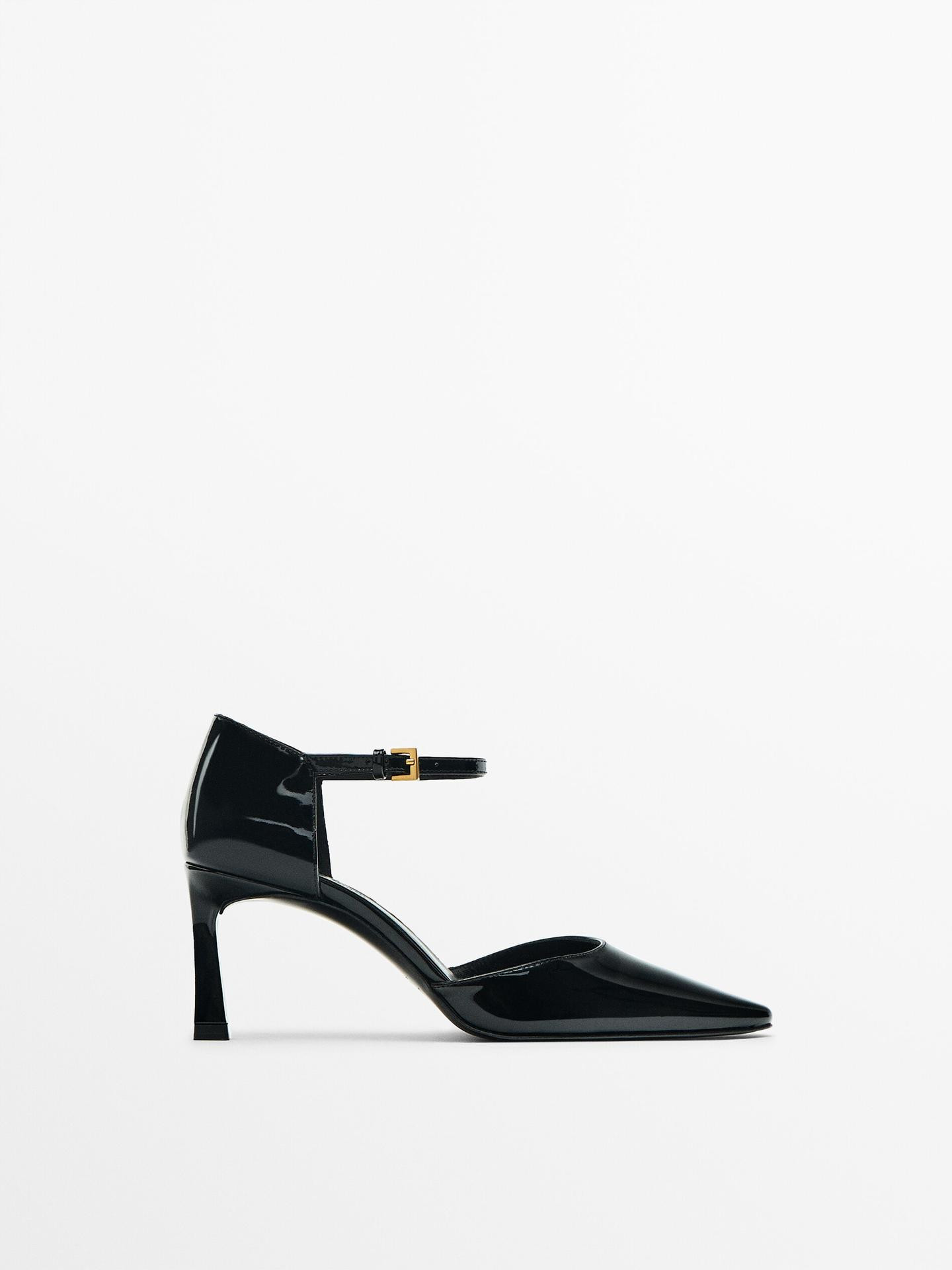 Faux patent leather high heel shoes | Massimo Dutti US