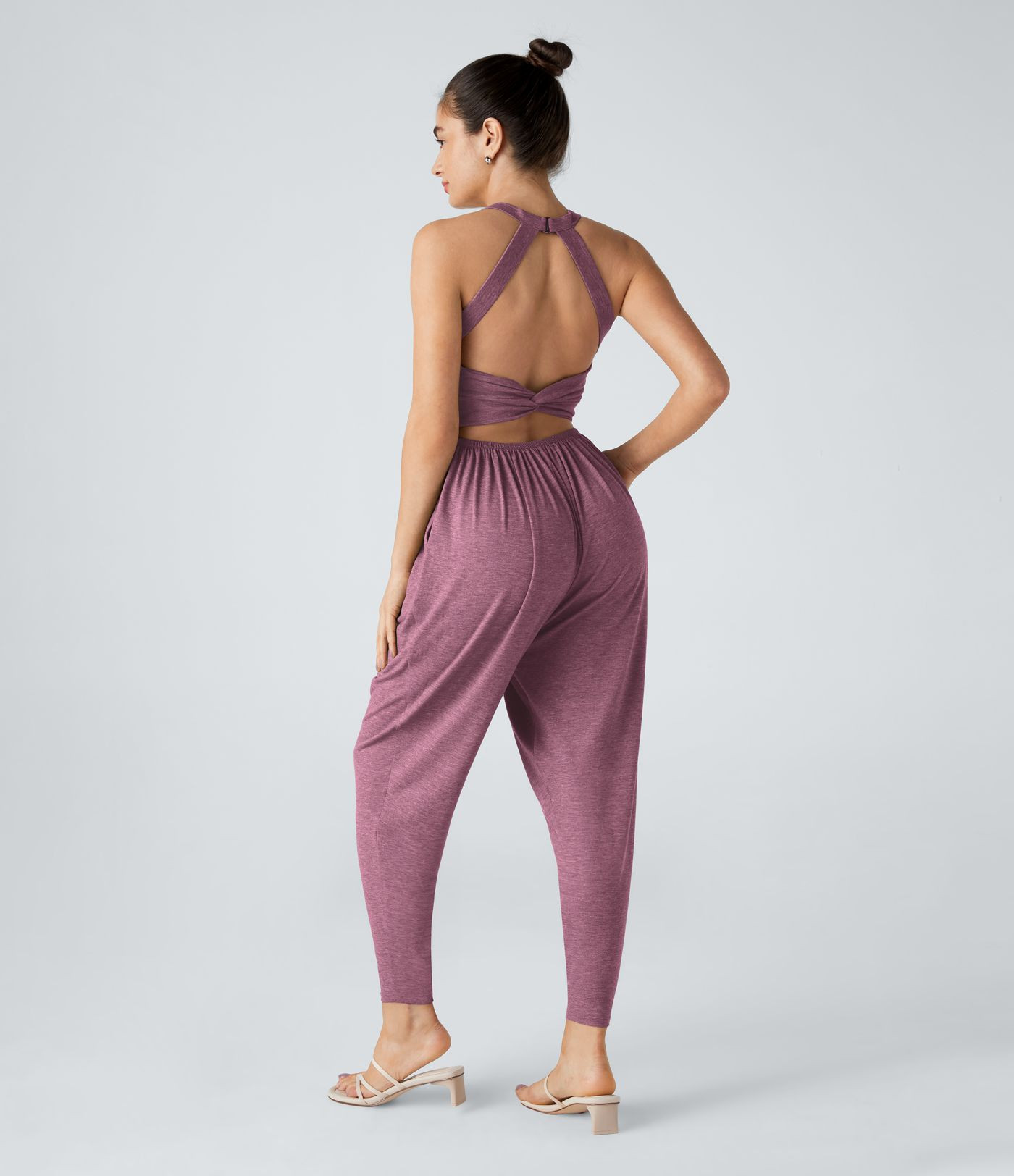 Women\u2019s U Neck Pocket Harem Casual Jumpsuit-Easy Peezy Edition - Halara | HALARA