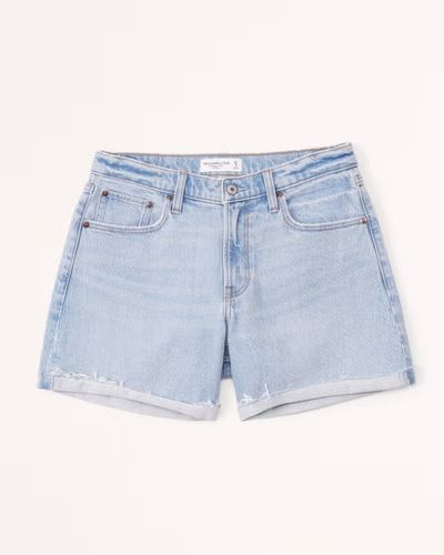 Curve Love Mid Rise Baggy Short | Abercrombie & Fitch (US)