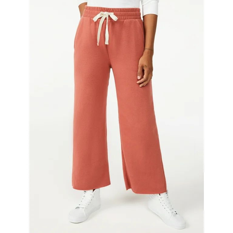 Free Assembly Women's Wide Leg Fleece Sweatpants - Walmart.com | Walmart (US)