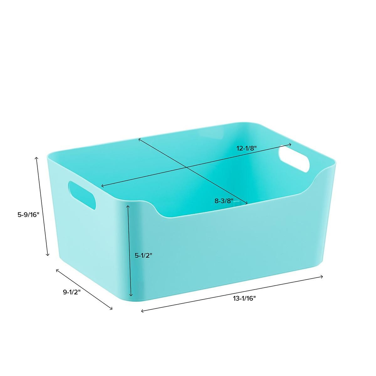 Aquamarine Plastic Storage Bins with Handles | The Container Store