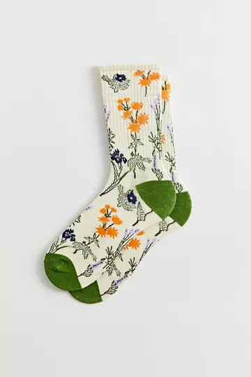 Floral Wallpaper Crew Sock | Urban Outfitters (US and RoW)