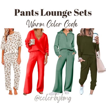 Warm Color Code Lounge Sets

Colors in order
1. Leopard Print
2. Orange
3. Pea Green
4. Army Green

Warm Autumn
Warm Spring

#LTKSeasonal #LTKstyletip #LTKSpringSale