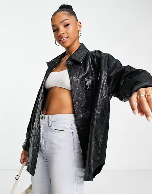 Urban Revivo faux leather jacket in black | ASOS (Global)