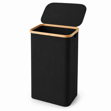 FOUKUS 100L Large Laundry Hamper with Lid: Laundry Basket with Bamboo Handles for Clothes and Toy... | Walmart (US)