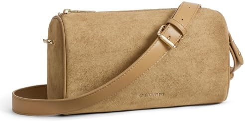 BOSTANTEN Crossbody Purses for Women Suede Leather Shoulder Purse Handbags Vintage Barrel Bag wit... | Amazon (US)