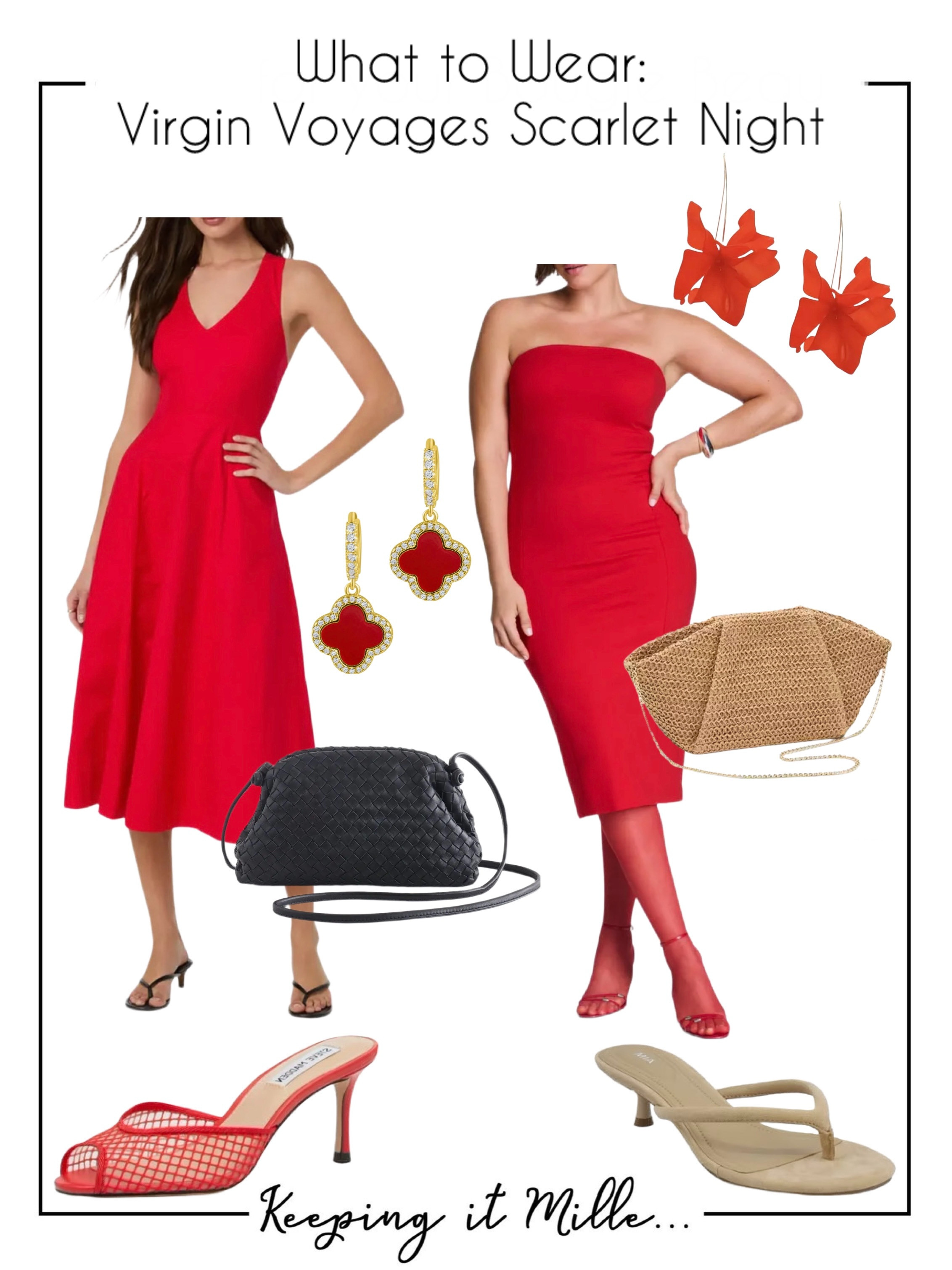 What to Wear for Scarlet Night on a Virgin Voyages Cruise.

Red and more red, of course. 

Stay comfy and sexy with a fit and flare dress or a flattering strapless number. Low heels and resort ready accessories will round out the fun evening look. 

 #LTKSeasonal #LTKOver40 #LTKTravel