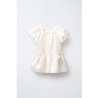 Zara - Satin Dress With Bows - Kids - Ecru - Kids | Zara US