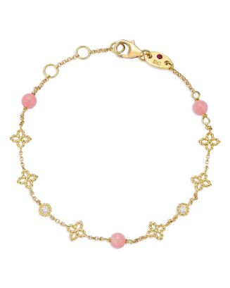 Roberto Coin 18K Yellow Gold Principessa Pink Opal & Diamond Link Bracelet  | Bloomingdale's Jewe... | Bloomingdale's (US)