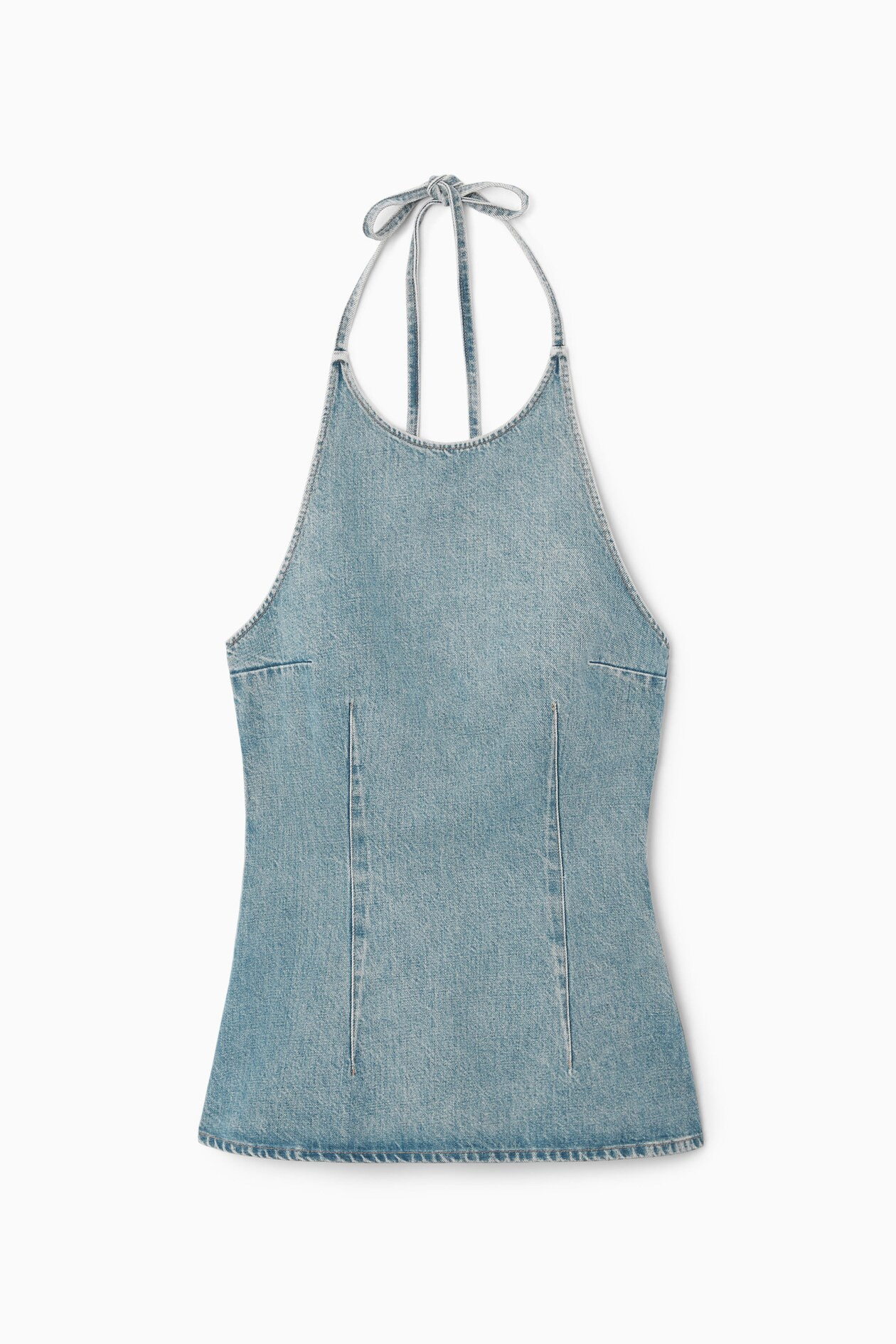 DENIM HALTERNECK TOP - DUSTY BLUE | COS UK