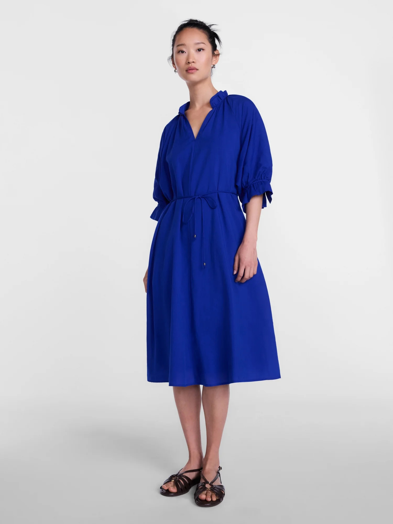 Scenario Women's and Women's Plus Midi Dress with Short Sleeves, Sizes XS-4X | Walmart (US)