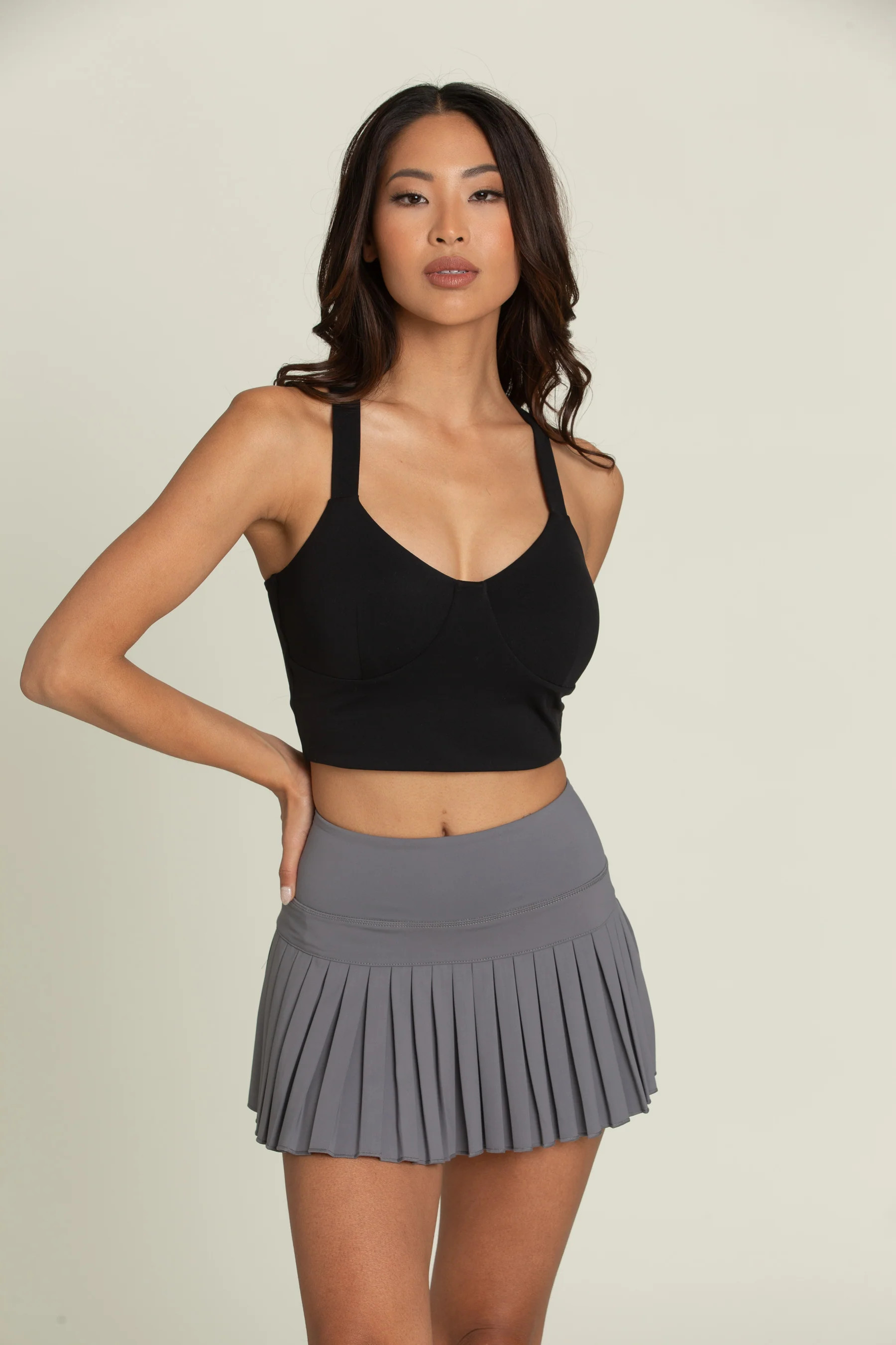 Black Bustier Y Back Bra Top | Gold Hinge