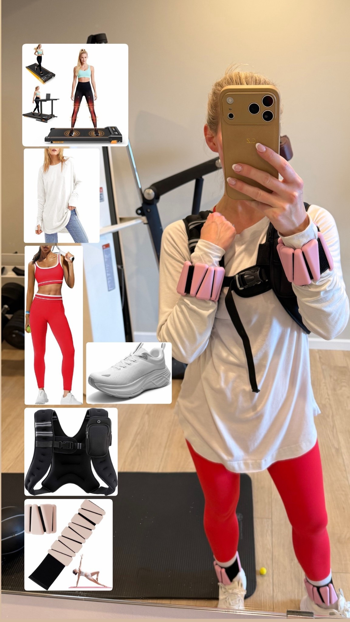 Workout essentials my favorite long sleeve tunic two layer over a super cute workout set. My weighted vest is 12 pounds, and my ankle/wrist weights are 1 pound each. I wear these while on my walking pad when I can’t go outside. #amazonfashion

#LTKselfcare #LTKActive #LTKfitnessgoals