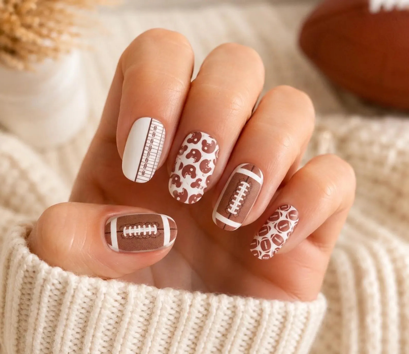 Football Nail Polish Strips, Nail Stickers | Etsy (Global)