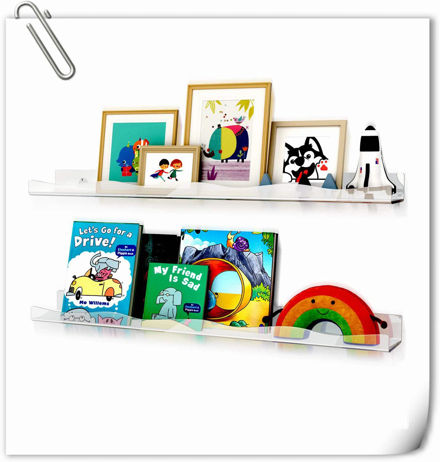 Wrought Studio™ Kennethia 2 Piece Acrylic Floating Shelf | Wayfair | Wayfair North America
