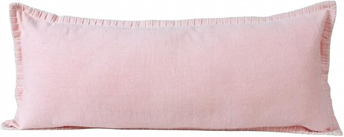 HomeRoots 14" X 36" Light Pink 100% Cotton Zippered Pillow | Amazon (US)