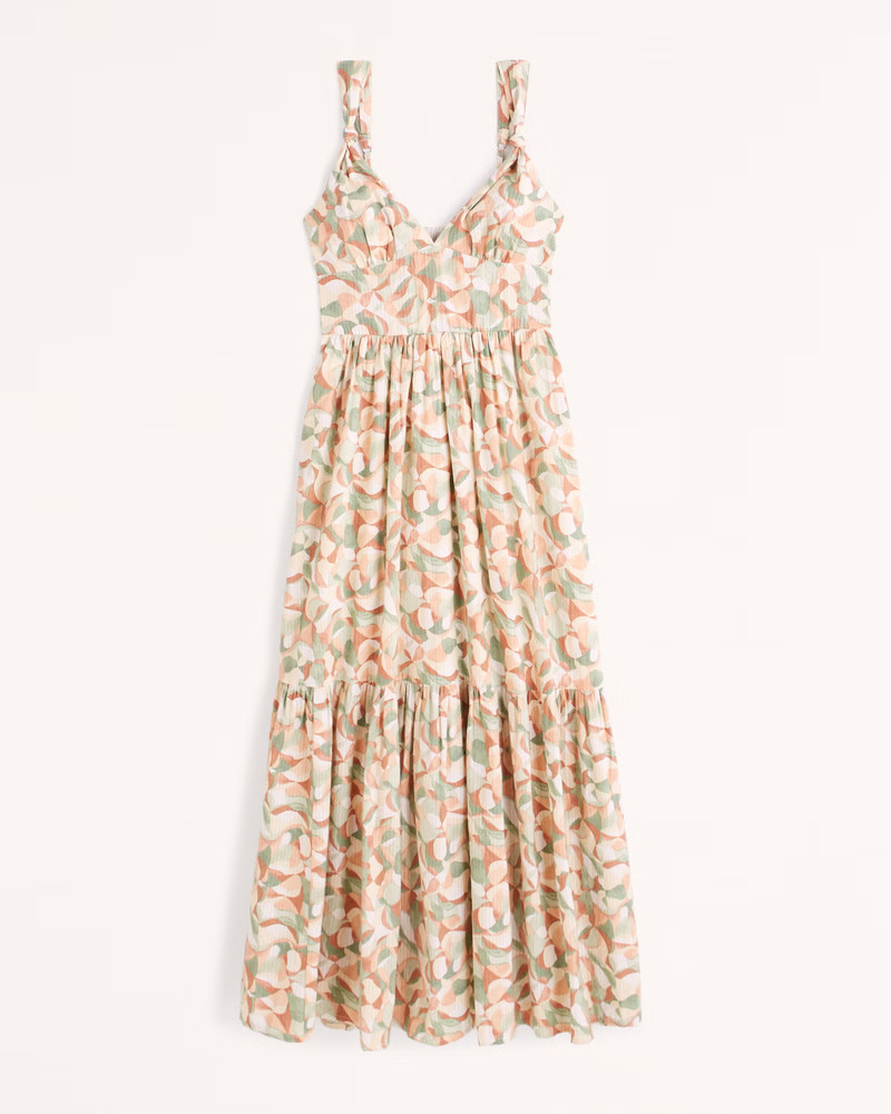 Knotted Strap Maxi Dress | Abercrombie & Fitch (US)
