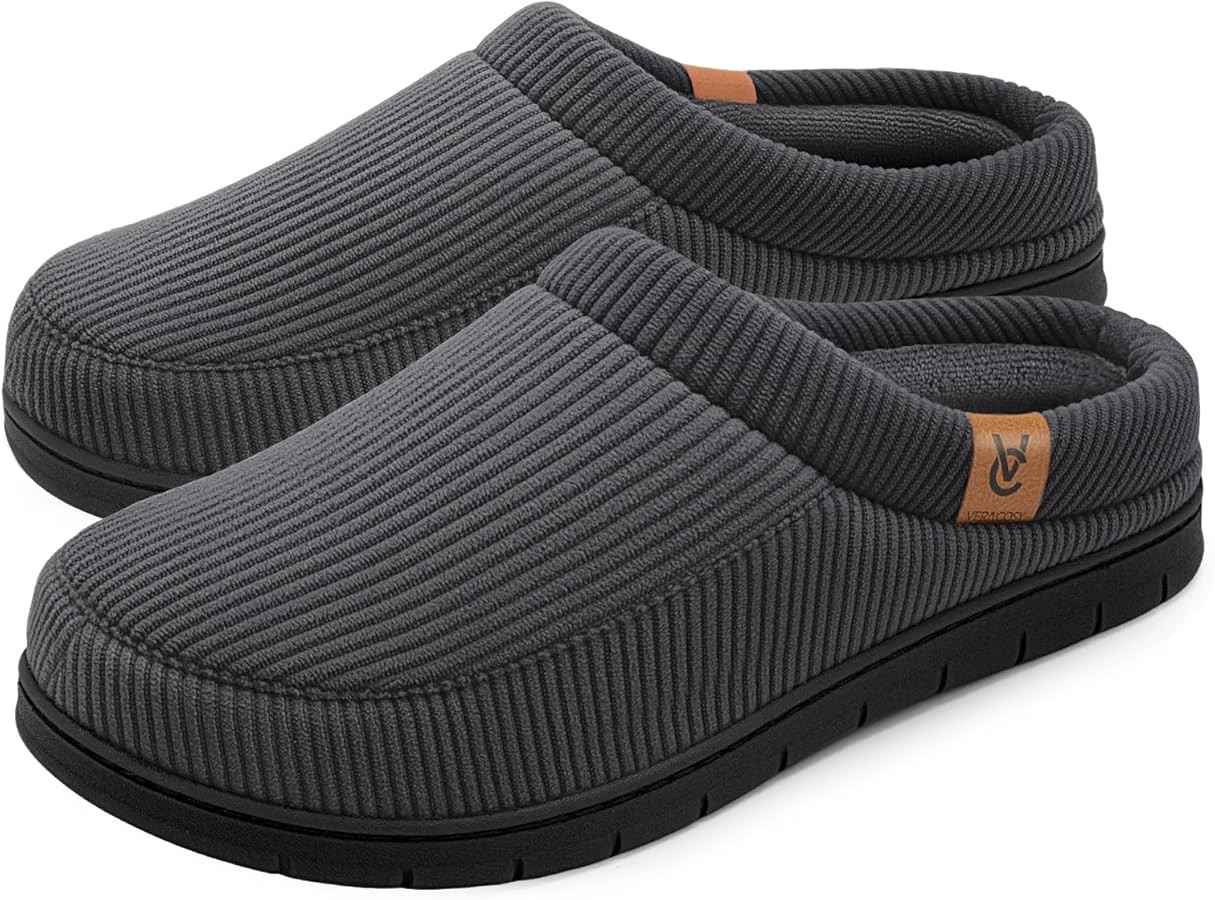 VeraCosy Men's Moccasin Slippers Comfy Soft Durable Slip-on Indoor Memory Foam House Shoes | Amazon (US)