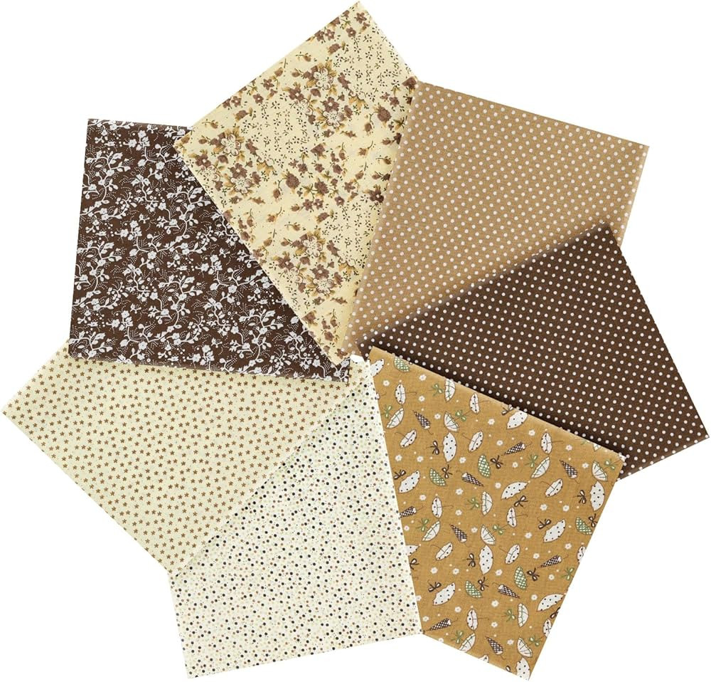 Ainiv 7pcs Fabric Bundles Squares, 19.68"x19.68" 100% Cotton Quilting Fabric Bundles, Floral Prec... | Amazon (US)