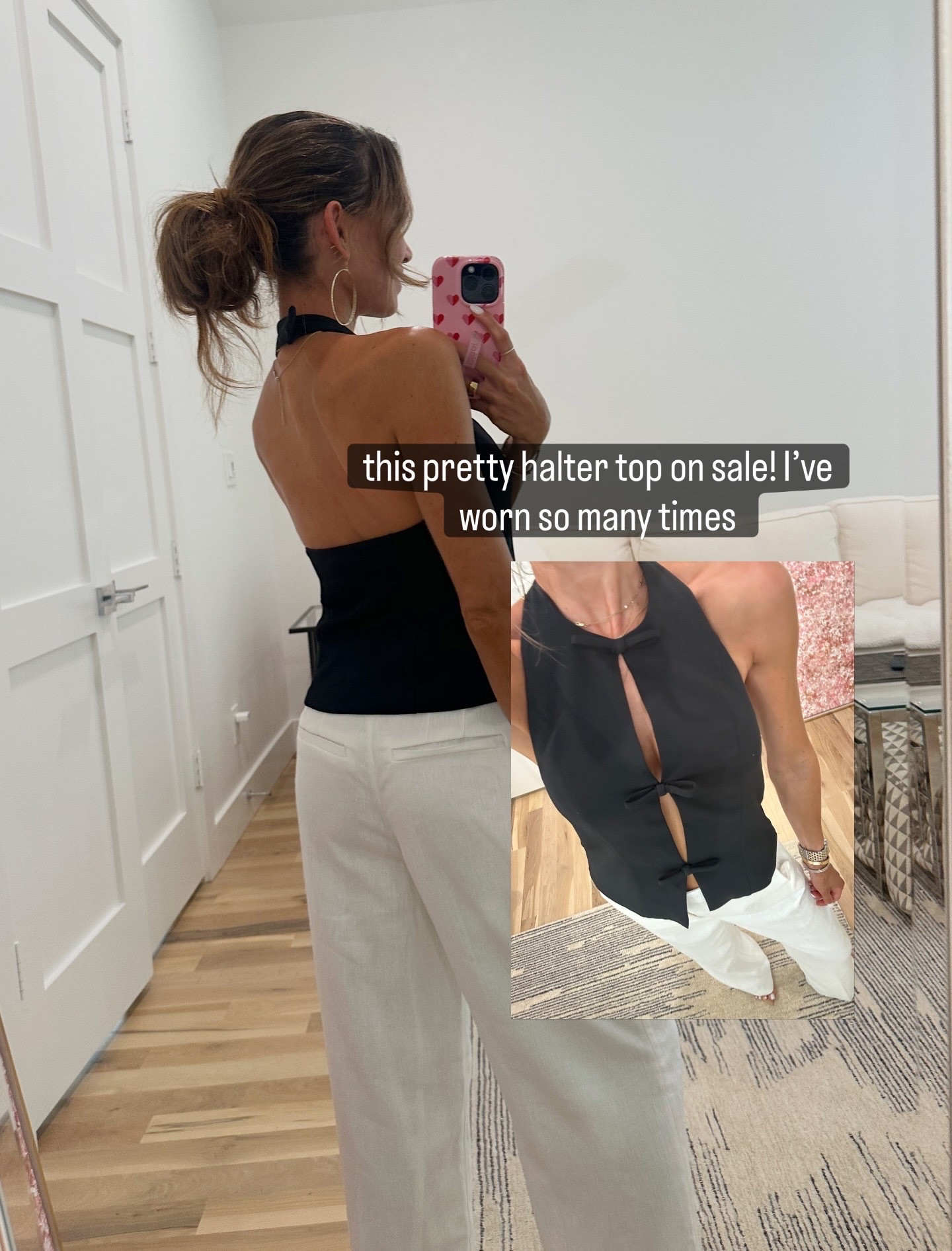 Spring outfit on sale halter top on sale size xxs linen pants 

#LTKPetite #LTKootd #LTKSaleAlert