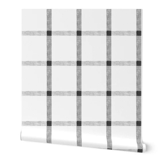 Black White Tartan Wallpaper  Black White Check by Mlags  | Etsy | Etsy (US)