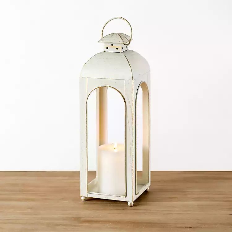Gold Brushed White Dome Lantern, 15 in. | Kirkland's Home