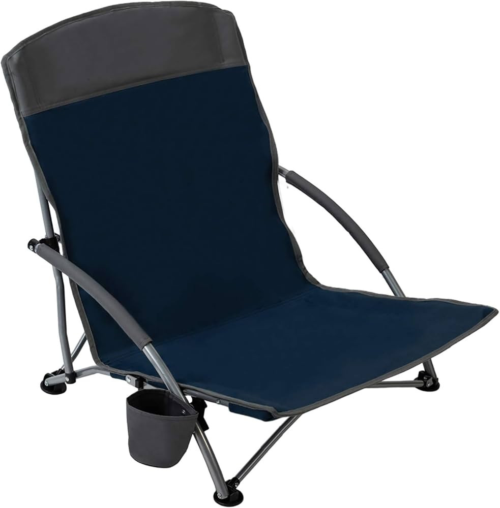 Pacific Pass Lightweight Camp and Beach Chair w/ Built-In Cup Holder, Includes Carry Bag | Amazon (US)