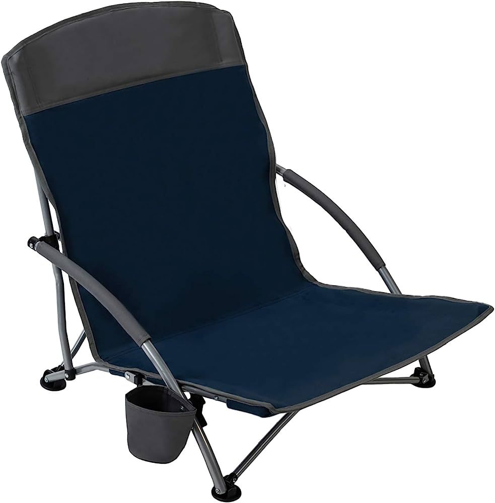 Pacific Pass Lightweight Camp and Beach Chair w/ Built-In Cup Holder, Includes Carry Bag | Amazon (US)