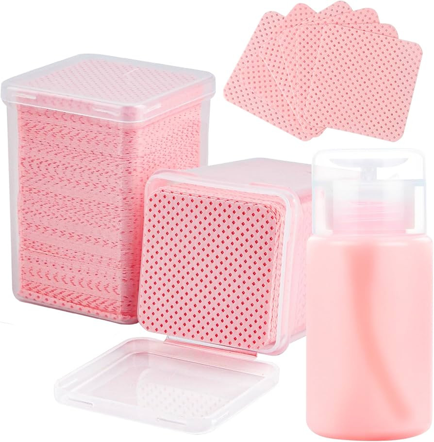 400PCS Lint Free Nail Wipes with Dispenser - Gel Nail Polish Remover Wipes with Acetone Dispenser... | Amazon (US)