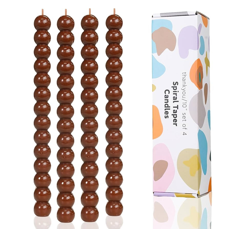 Brown Spiral Taper Candles Twisted Candle Conical Stick Candles for Holiday Wedding Party Wax Uns... | Amazon (US)