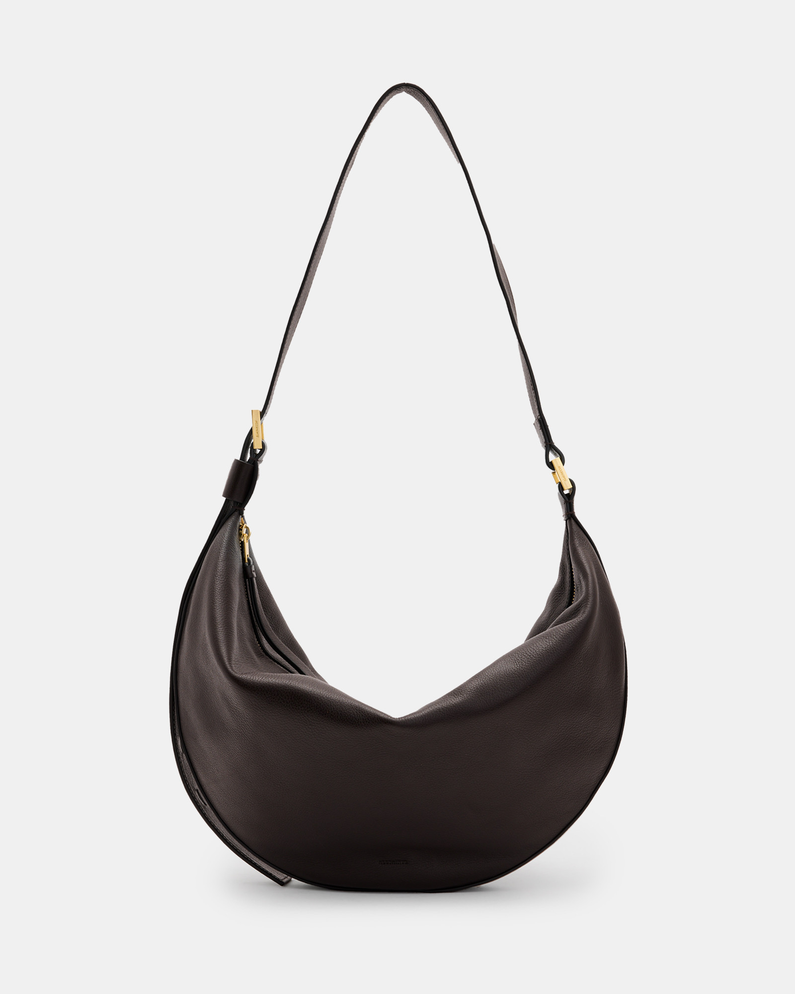 Half Moon Leather Shoulder Bag Bitter Brown | ALLSAINTS | AllSaints UK