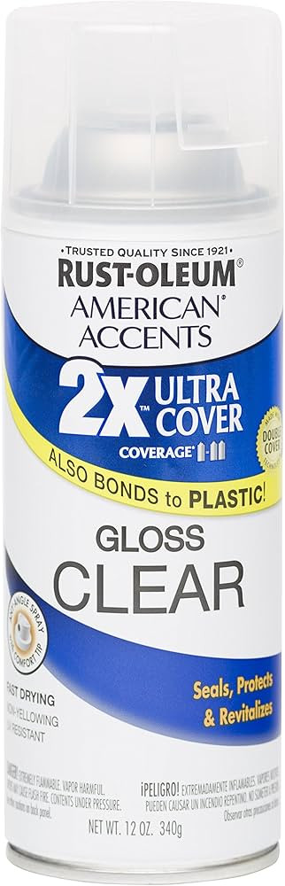 Rust Oleum 280702 American Accents Ultra Cover 2X Spray Paint, Gloss Clear, 12-Ounce | Amazon (US)
