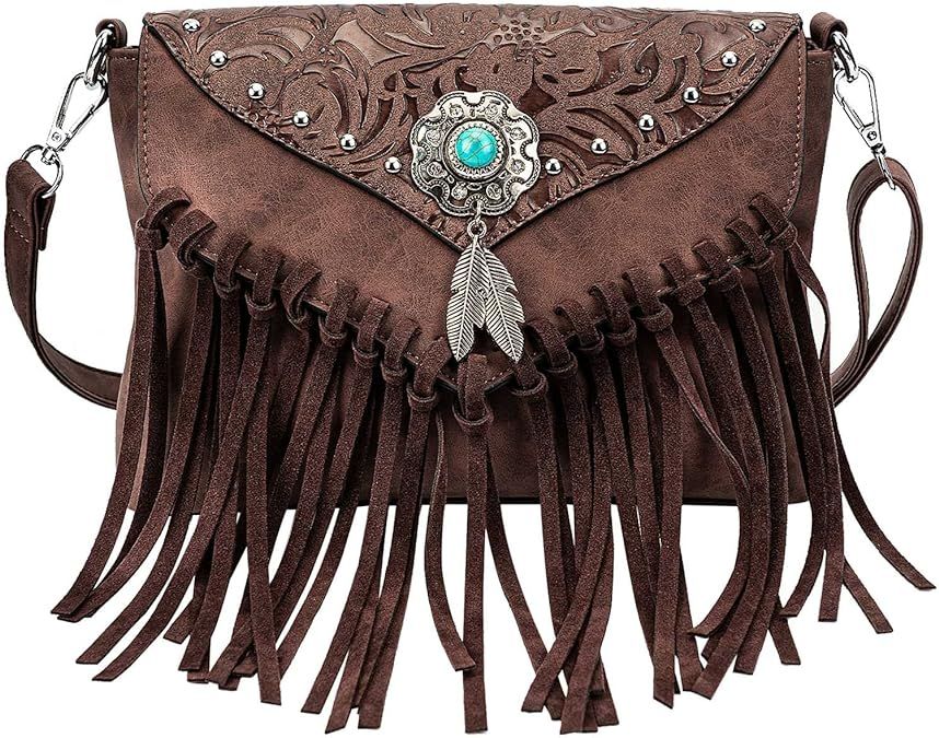 LAVAWA Small Crossbody Bags for Women Crossbody Handbag Fringe Purse Tassel Shoulder Bag Turquois... | Amazon (US)