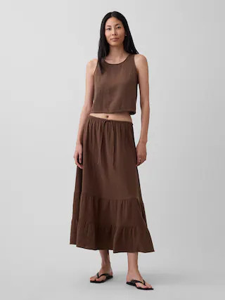Cotton Gauze Tiered Easy Maxi Skirt | Gap (US)