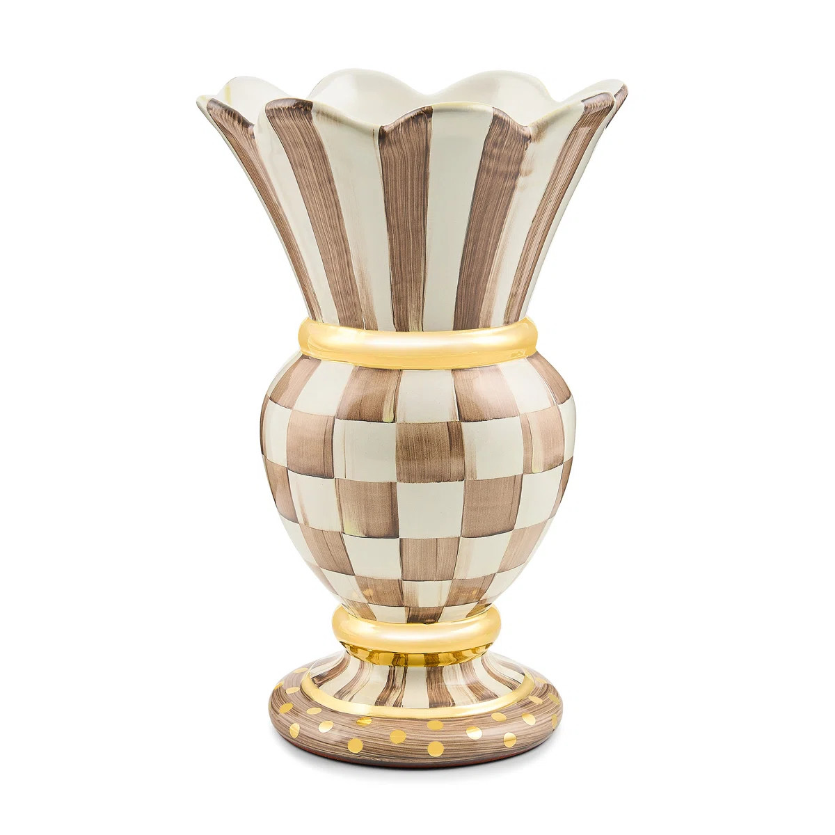 Mocha Check Ceramic Great Vase | Wayfair North America