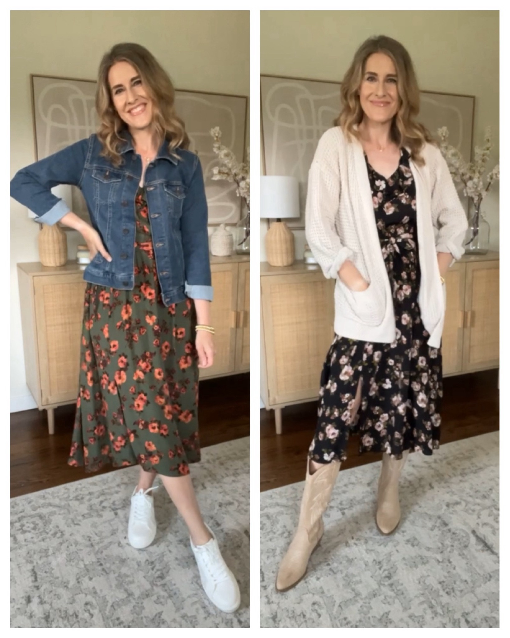 New Walmart floral dress, lightweight viscose. True to size small. These would be so pretty for fall family photos too! #walmartfashion 

#LTKFindsUnder100 #LTKStyleTip #LTKFindsUnder50