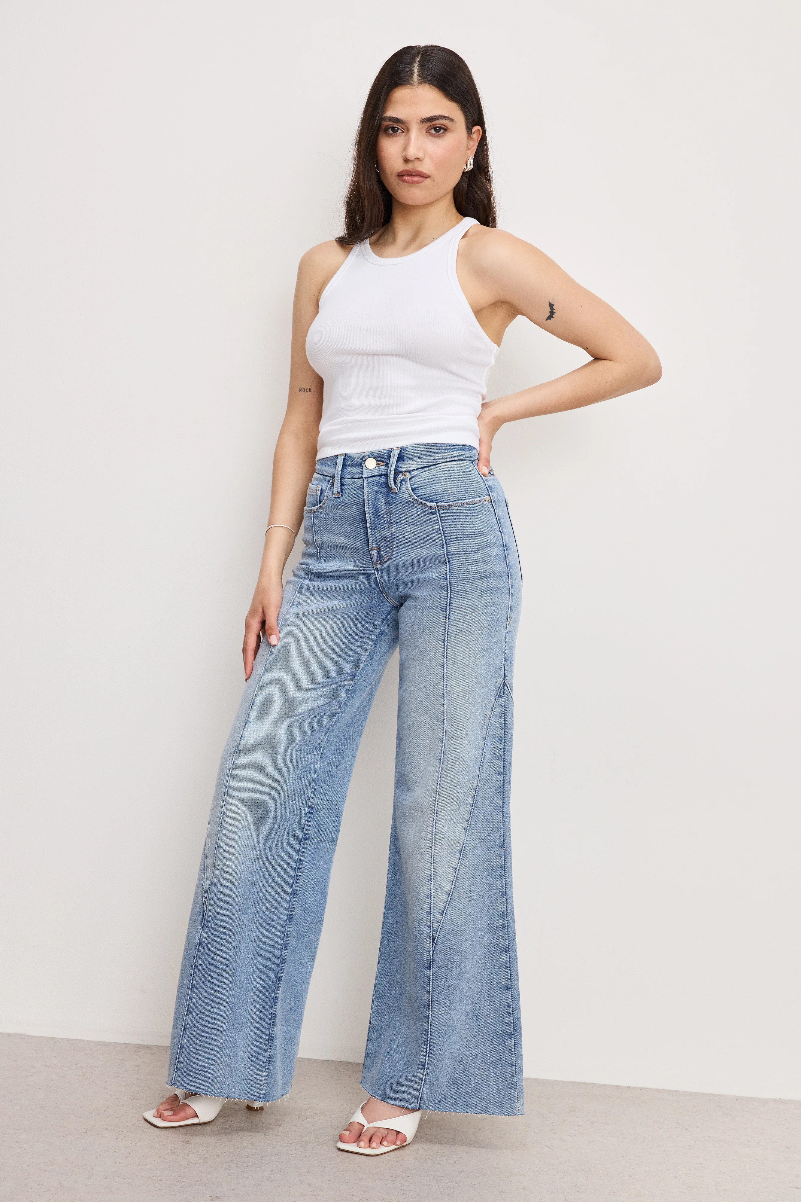 GOOD PETITE PALAZZO JEANS | INDIGO957 - GOOD AMERICAN | Good American