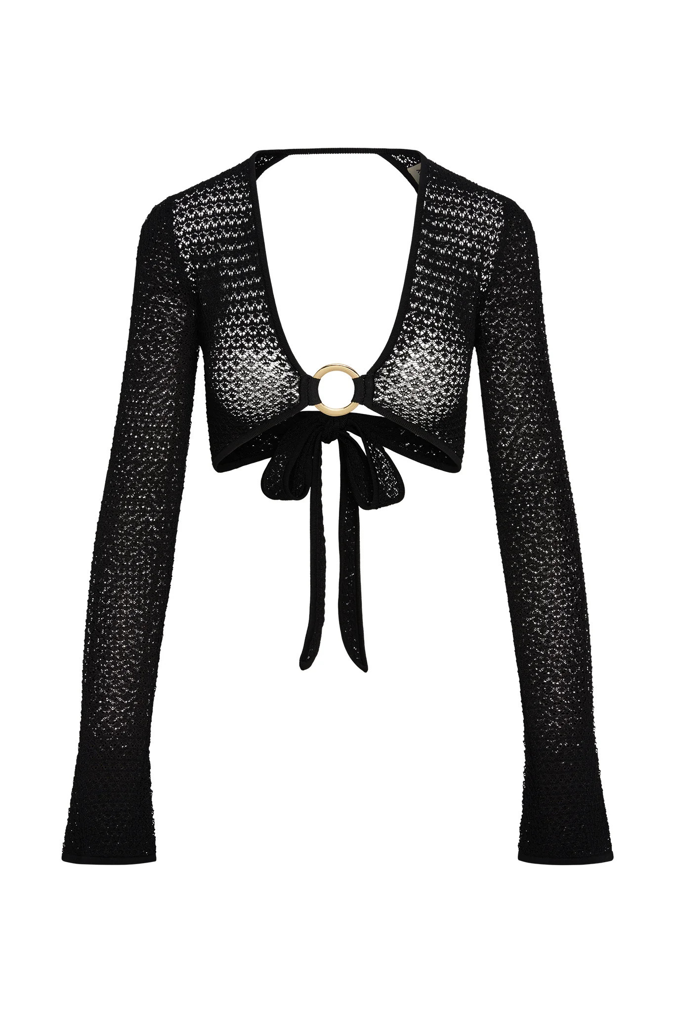 Montego Crop Top - Black Lace Crochet | Monday Swimwear