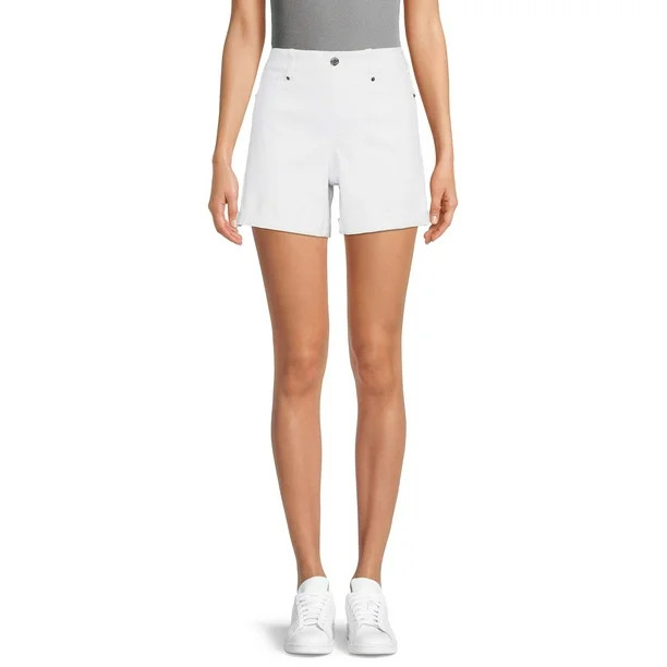 Time and Tru Women's Denim Shorts with Cuffed Hem | Walmart (US)