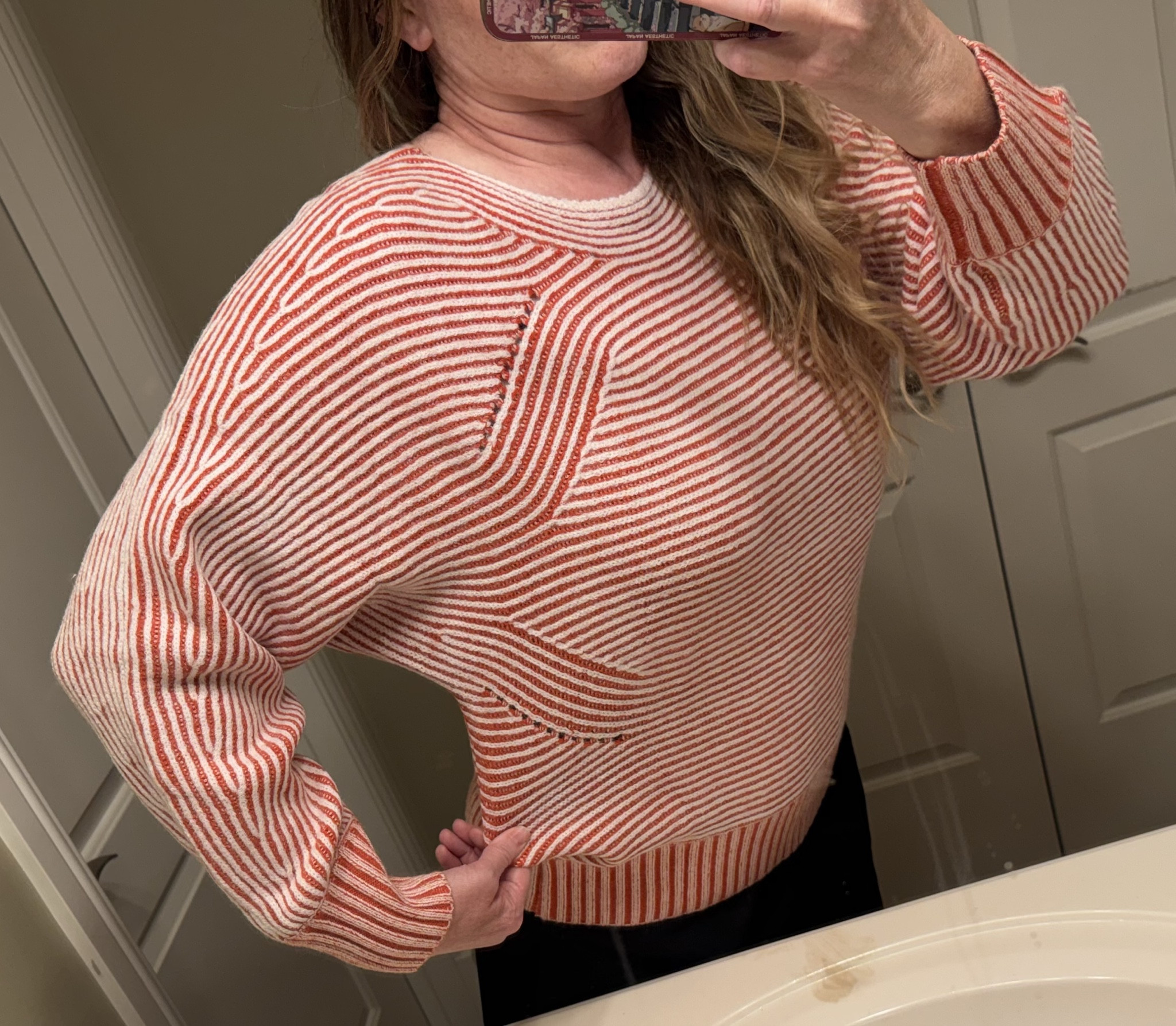 Striped Sweaters for Women Boat Neck Batwing Sleeve Oversized Pullover Sweater Tops Womens Fall Clothes Outfits. Black Friday + Cyber Monday + Christmas steals screaming at me 🫣💥