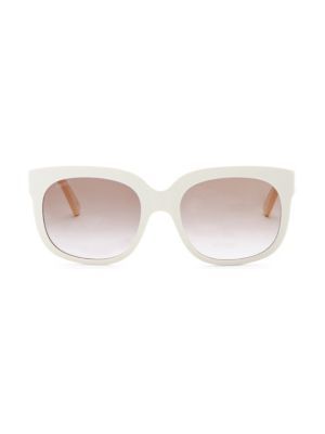 Gucci - Fashion Show Ivory Square & Brown Sunglasses/56MM | Saks Fifth Avenue