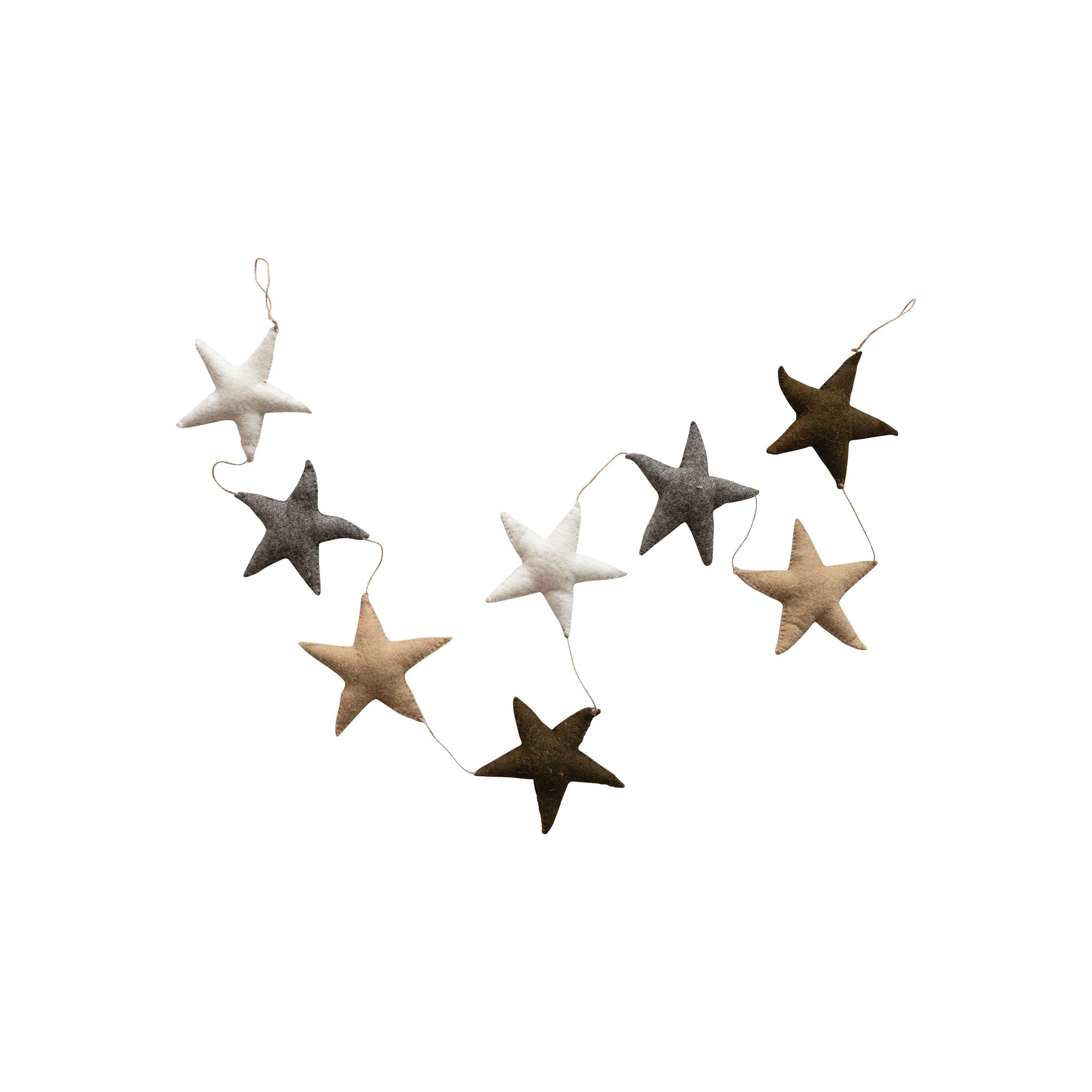 Creative Co-Op Handmade Decorative Wool Felt Star Garland | Wayfair | Wayfair North America