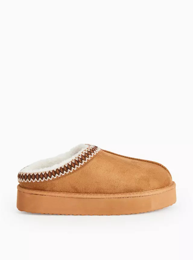 Tan Stitch Detail Platform Slippers M | Tu Clothing