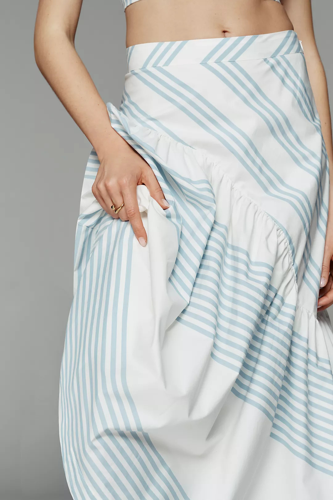 Maeve Cotton Asymmetric Midi Skirt | Anthropologie (US)