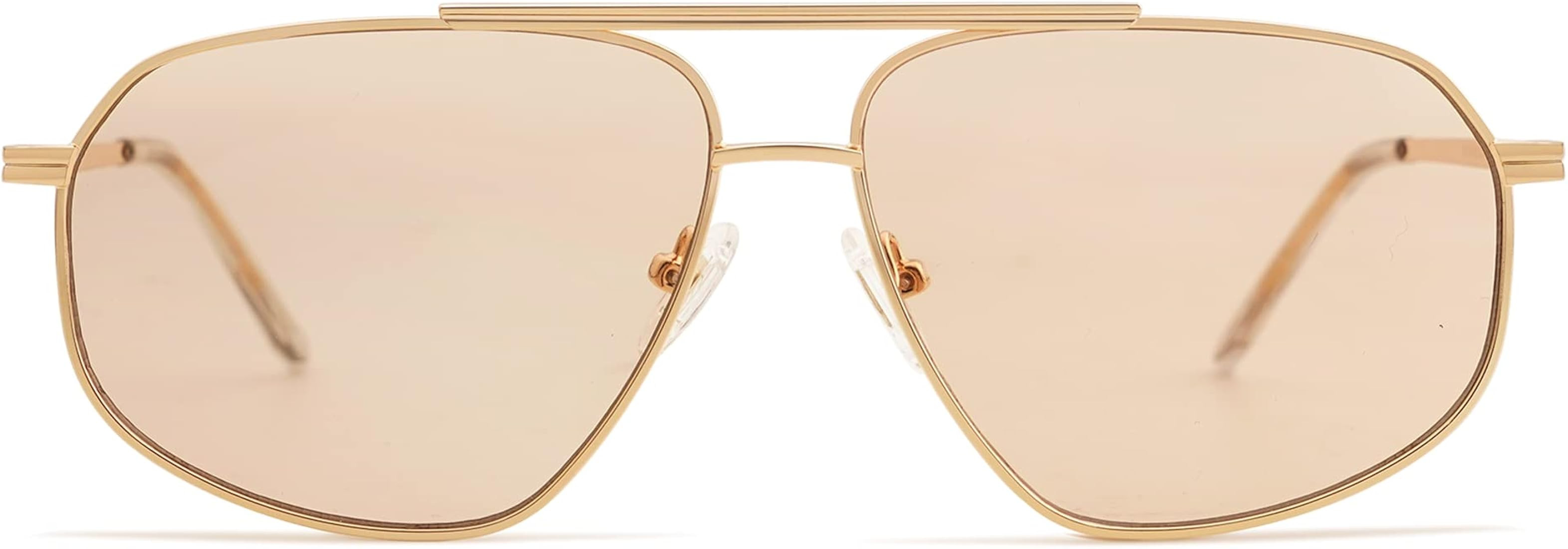 SOJOS Classic Retro Hexagonal Aviator Sunglasses for Women Men Vintage Polygon Sunnies SJ1200 | Amazon (US)