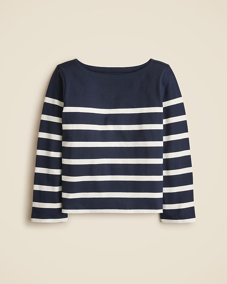 Classic mariner cloth boatneck T-shirt in stripe | J. Crew US